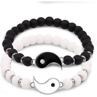 Alster Herz Armband Set Yin Yang Armbänder Set, Unisex Freundschaft Partner Armband, J0447 (Set, 2-tlg., 2-teilig), Geschenkideen Schmuck Damen Herren von Alster  Herz