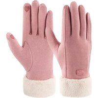 Alster Herz Fleecehandschuhe Warme Damen Handschuhe, winddicht, Fleece, elegant, A0503 mit Kunstfell, hält warm von Alster  Herz