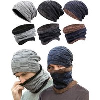 Alster Herz Fleecemütze Herren Mütze und Loop Schal Set, Schal Mütze A0216 gefüttert mit Fleece, weich und bequem von Alster  Herz