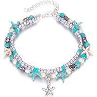 Alster Herz Fußkette mit Anhänger Fußkettchen mit Anhänger, Seestern, Starfish J0162 (1-tlg), Schmuck für Sommerurlaub am Strand von Alster  Herz