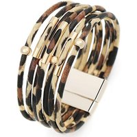 Alster Herz Wickelarmband mehrschichtiges Armband, Leopardenmuster, Magnetschnalle, J0556 (1-tlg), angenehm zu tragen, edle Optik von Alster  Herz