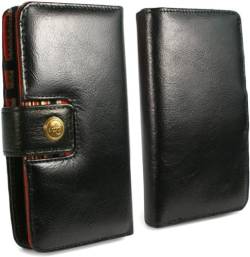 Alston Craig Vintage Leder Magnetische Brieftasche [RFID-Schutz] [Kompatibel mit] iPhone 15 Plus – Stilvolle & sichere Handyhülle und Kartenhalter, Schwarz von Alston Craig