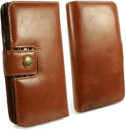 Alston Craig Vintage Leder Magnetische Brieftasche [RFID-Schutz] [Kompatibel mit iPhone 15 Pro] – Stilvolle & sichere Handyhülle und Kartenhalter, braun von Alston Craig