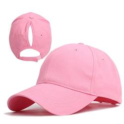 Altartar Baseball Cap Damen Pferdeschwanz Baseballkappe Kappe Trucker Cap Basecap Sommer Baumwolle Baseballhute Outdoor Verstellbar Erwachsenen Classic Sport Hüte Guard Mütze Rosa von Altartar