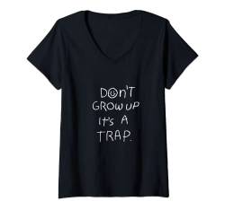 Damen Alternative Kleidung Aesthetic Goth - Don't Grow Up Its A Trap T-Shirt mit V-Ausschnitt von Alternative Clothes Aesthetic Women