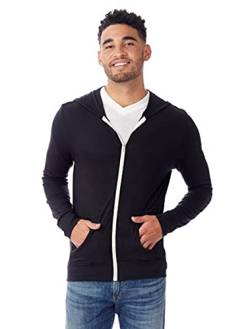 Alternative Herren Hoodie Eco Zip Up Triblend Jersey Hooded Sweatshirt, Eco True Schwarz, Small von Alternative