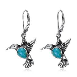 Kolibri Ohrringe Naturtürkis 925 Sterling Silber Ohrringe Flying Bird Ohrhänger Schmuck Geschenke für Frauen von Althum