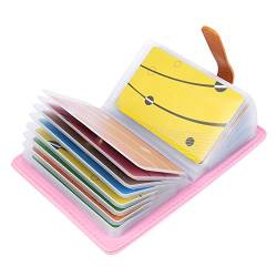 AltomStar 10 Farben Kreditkartenetui Damen Herren Kartenetui Leder - 26 Karten (Pink) von AltomStar