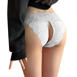 Alueeu Damen Panty für Sex mit Spitze Hipster Erotisch Unterwäsche Verführerisches Lace Unterhose Frauen Schlüpfer Spitzen-Blume Hollow Out Slips Atmungsaktiv Erotic Lingerie Spitzen String Tanga von Alueeu