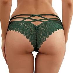 Alueeu Damen Panty für Sex mit Spitze Hipster Erotisch Unterwäsche Verführerisches Lace Unterhose Frauen Schlüpfer Spitzen-Blume Hollow Out Slips Atmungsaktiv Erotic Lingerie Spitzen String Tanga von Alueeu