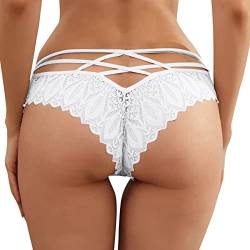 Alueeu Damen Panty für Sex mit Spitze Hipster Erotisch Unterwäsche Verführerisches Lace Unterhose Frauen Schlüpfer Spitzen-Blume Hollow Out Slips Atmungsaktiv Erotic Lingerie Spitzen String Tanga von Alueeu