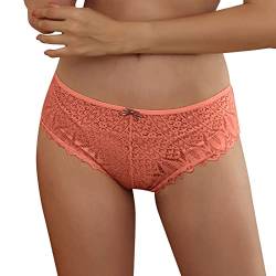 Alueeu Damen Panty für Sex mit Spitze Hipster Erotisch Unterwäsche Verführerisches Lace Unterhose Frauen Schlüpfer Spitzen-Blume Hollow Out Slips Atmungsaktiv Erotic Lingerie Spitzen String Tanga von Alueeu