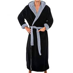 Alueeu Herren Morgenmantel Baumwolle Leicht Elegant Lang 4xl Winter Seide Satin Bademantel Hausmantel Frotteemantel Robe Negligee Saunakilt Morgenrock Kimono Pyjama Lang Nachtwäsche Bathrobe von Alueeu