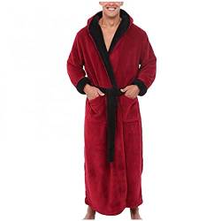 Alueeu Herren Morgenmantel Baumwolle Leicht Elegant Lang 4xl Winter Seide Satin Bademantel Hausmantel Frotteemantel Robe Negligee Saunakilt Morgenrock Kimono Pyjama Lang Nachtwäsche Bathrobe von Alueeu