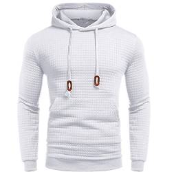 Alueeu Hoodie Herren Basic Kapuzenpullover Sweatjacke Pullover Hoodie Sweatshirt Langarm Hoodie mit Kapuze Kapuzenpullover Plaid Plissee Casual Sport Sweatshirt Herbst Winter Kapuzenpulli von Alueeu