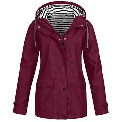 Alueeu Softshelljacke Damen Wasserdicht Softshelljacke Wasserdicht Atmungsaktiv Outdoorjacke Übergangsjacke Sommer Funktionsjacke Regenmantel Windbreaker Leicht Fahrrad Mit Kapuze Große Größen 2022 von Alueeu