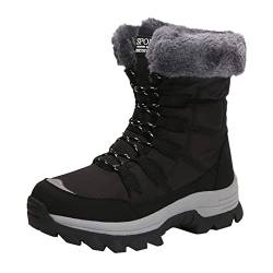 Damen Schneestiefel Gefüttert Wasserdicht Warm 40 39 41 42 43 Winterstiefel Winterschuhe Schnee Schuhe Warm Boots Frauen Flache Sneaker Halblange Stiefel Wandern Mode Schuhe Winterboots Schneeschuhe von Alueeu