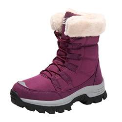 Damen Schneestiefel Gefüttert Wasserdicht Warm 40 39 41 42 43 Winterstiefel Winterschuhe Schnee Schuhe Warm Boots Frauen Flache Sneaker Halblange Stiefel Wandern Mode Schuhe Winterboots Schneeschuhe von Alueeu