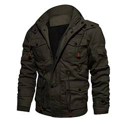 Herren Bomberjacke Leder Winter Herbst Schwarz Pilotenjacke Fliegerjacke Windbreaker Cargo Militär Jacke Jagdjacke Winterjacke Softshelljacke Outdoorjacke Pilot Jacke Bomber Army Übergangs Feldjacke von Alueeu