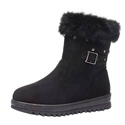 Schneeschuhe Damen Wasserdicht Gefüttert 40 Winterschuhe Winterstiefel Boots Schnee Schuhe Winter Stiefeletten Schneestiefel Winterboots Hohe Stiefel Halbschaft Flach Sneaker Schneeschuhe Schneeboots von Alueeu