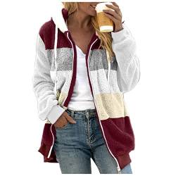 Sweatjacke Damen Große Größen 52 56 54 50 Ohne Kapuze Gr.48 58 4Xl Weiß Kunstpelzjacke Flauschmantel Plüschjacke Fleecejacke Fleecemantel Übergangsjacke Softshelljacke Plüschmantel Wintermantel von Alueeu