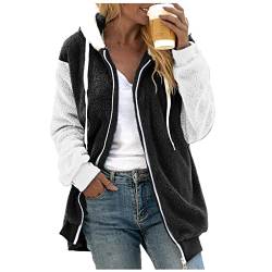 Sweatjacke Damen Große Größen 52 56 54 50 Ohne Kapuze Gr.48 58 4Xl Weiß Kunstpelzjacke Flauschmantel Plüschjacke Fleecejacke Fleecemantel Übergangsjacke Softshelljacke Plüschmantel Wintermantel von Alueeu