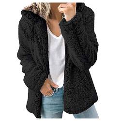 Teddy Mantel Damen Winter Mit Kapuze Lang 3Xl Xs Teddyfleece Jacke Damen Kuscheljacke Damen Flauschig Teddy Lang Kuschelfleece Jacke Mädchen Plüschmantel Winterjacke Mit Kapuze Plüschjacke Fleecejacke von Alueeu