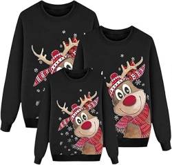 Weihnachtspullover Kinder Mit Musik Weihnachten Pullover Herren Christmas Pulli Family Weihnachtspulli Baby Jungen Familie Pulli Weihnachts Pullover Black Friday Angebote 2022 Sweatshirt Lustig von Alueeu