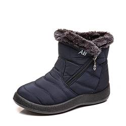 Winter Stiefel Damen Frau Stiefeletten 37 Gefüttert Wasserdicht Hoch mit fell Braun Absatz 40 Winterschuhe Schneeschuhe Winterstiefel Schneestiefel Flach Sneaker Daunenstiefel Schneeboots Winterboots von Alueeu