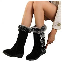 Winterboots Damen Gefüttert Wasserdicht Schwarz 42 38 Schlupfstiefel Mädchen Schnee Schuhe Schneeschuhe Winterschuhe Winterstiefel Schneestiefel Boots Flach Sneaker Winter Daunenstiefel Schneeboots von Alueeu