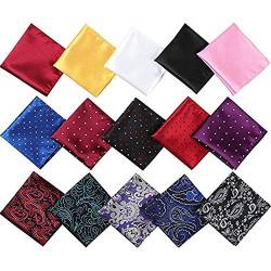 Alumuk Einstecktuch einfarbig - Tuch aus Polyester - Kavalierstuch Pochette Stecktuch - Taschentuch (15 Gemischte Farben) von Alumuk
