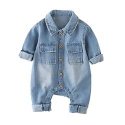 Alunsito Neugeborenes Baby Mädchen Kleidung Baby Boy Denim Strampler Langarm Giraffe Print Overall Overalls Jeans Giraffe 66 0-3 Monate von Alunsito