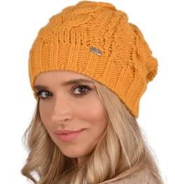 Alur Mütze Damen Beanie Wintermütze Strickmütze - Warme Elastisch Elegant Winter Mütze EKO - Weiches Garn Stilvoll Universell Warm (Honig) von Alur