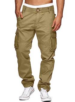 AlvaQ Arbeitshosen Männer Chino Cargo Hose Herren Leinenhose Herren Revolution Race Hose Herren Outdoorhose Herren Bequeme Lange Hosen Mit 6 Taschen Khaki von AlvaQ