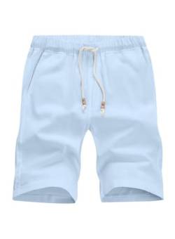 AlvaQ Herren Bermuda Shorts Kurze Hose Herren Sommer Baumwolle Freizeithose Mit Taschen Himmelblau von AlvaQ