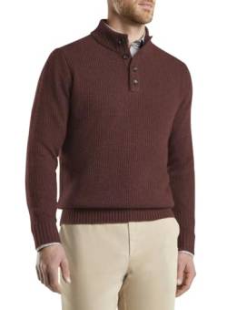 AlvaQ Herren Pullover Warmer Strickpullover Freizeit Rollkragen Sweater Knopf Basic Regular Fit Einfarbiger Pullover Braun M von AlvaQ