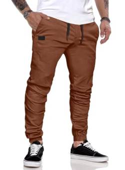 AlvaQ Jogginghose Herren Chino Hose Herren Baumwolle Cargohose Freizeithose Training Hose Regular Fit Braun S von AlvaQ