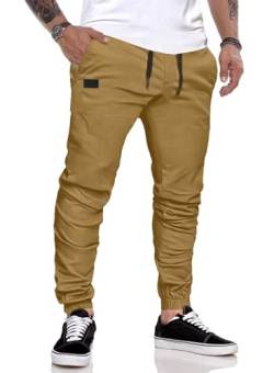 AlvaQ Jogginghose Herren Chino Hose Herren Baumwolle Cargohose Freizeithose Training Hose Regular Fit Khaki S von AlvaQ