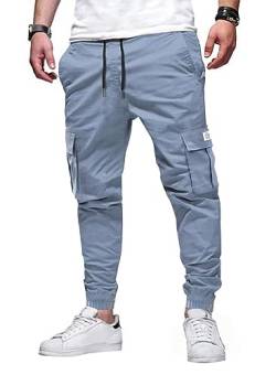 AlvaQ Jogginghosen für Herren Hose Herren mit Kordelzug Cargohosen für Herren Casual Freizeithose Herren mit Taschen L von AlvaQ