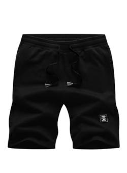 AlvaQ Kurze Hosen Herren Cargo Shorts Herren Baumwolle Chino Shorts Herren Mit Taschen Schwarz von AlvaQ