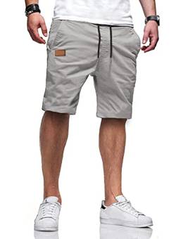 AlvaQ Kurze Hosen Herren Shorts Herren Baumwolle Freizeithose Sommer Chino Shorts Herren Mit Taschen Hell Grau von AlvaQ