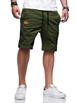 AlvaQ Kurze Hosen Herren Shorts Herren Sommer Sporthose Herren kurz Chino Elastische Baumwolle mit Taschen Grün von AlvaQ