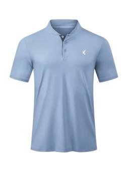 AlvaQ Poloshirt Herren Kurzarm Elastisches Casual Kurzarm Atmungsaktiv Golf Polo Athletic Shirt Blau von AlvaQ