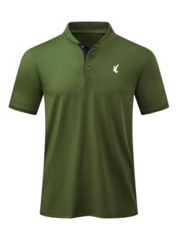AlvaQ Poloshirt Herren Kurzarm Elastisches Casual Kurzarm Atmungsaktiv Golf Polo Athletic Shirt Grün von AlvaQ