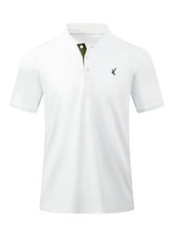 AlvaQ Poloshirt Herren Kurzarm Elastisches Casual Kurzarm Atmungsaktiv Golf Polo Athletic Shirt Weiß von AlvaQ