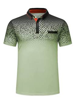 AlvaQ Poloshirt Herren Kurzarm Golf T-Shirt Herren Farblich Abgesetzte Kragen Sommer Polohemd Mit Fronttasche Regular Fit Grün M von AlvaQ