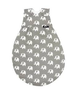 Alvi Baby Mäxchen Außensack Bauwolle Design Elefant grau Ganzjahresscchlafsack Schlafsack Babyschlafsack 80_86 von Alvi