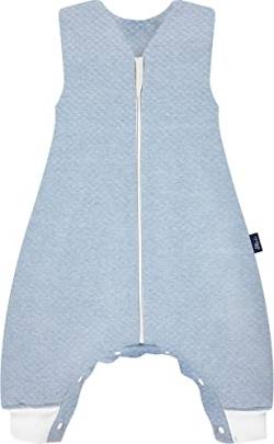 Alvi Sleep-Overall Baby Schlafsack mit Füßen Special Fabric Babyschlafsack Kinderschlafsack aus Baumwolle (100 cm, Quilt Aqua) von Alvi