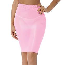 Alvivi Damen Minirock Bleistiftrock Transparent Stretch Mini Rock Bodycon Dessous Unterwäsche Nachtwäsche B Rosa Einheitsgröße von Alvivi