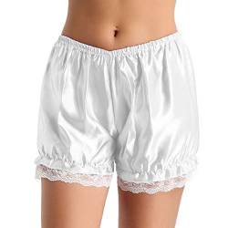 Alvivi Damen Vintage Bloomer Pumphose Shorts Frauen Leggings Sexy Spitze Rüschen Panties Hipster Sexy Pettipants Shorts Schlafhose Reizwäsche (One Size, Weiß) von Alvivi